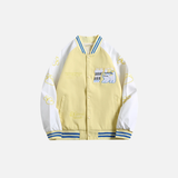 Embroidered Cartoon Cat Baseball Varsity Jacket