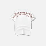 花柄刺繍ゆったりカジュアルTシャツ