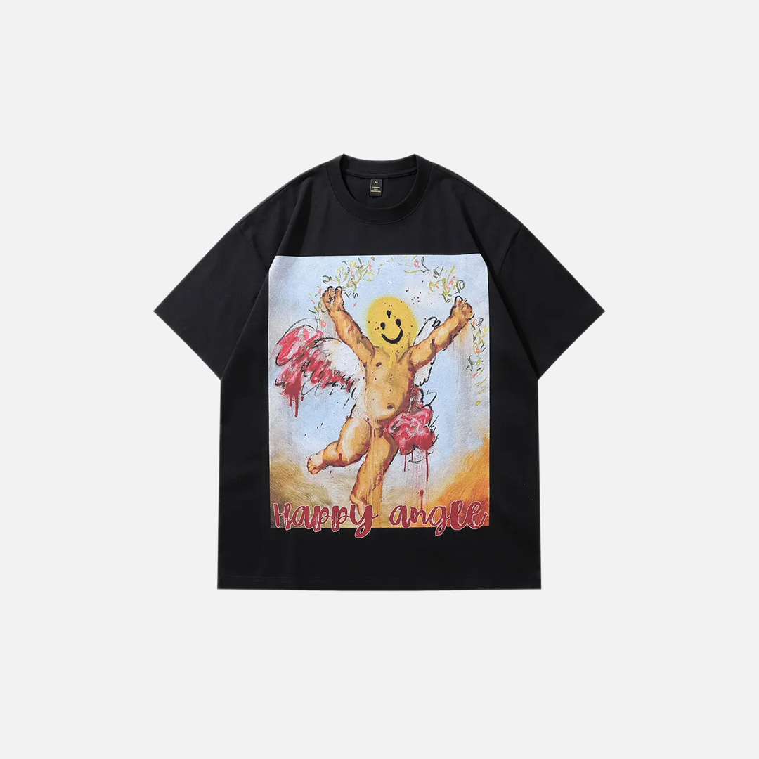グラフィティエンジェルグラフィックオーバーサイズカジュアルTシャツ