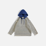 Chic Striped Spliced Knitwear Hooded Sweater