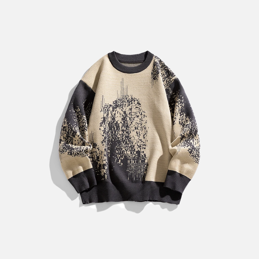 Pull décontracté en maille chaude et résistante, style hip-hop