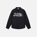 Chemise décontractée à boutons, coupe ample, imprimée graffiti et respirante