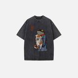 フロッグキャット グラフィックウォッシュドTシャツ