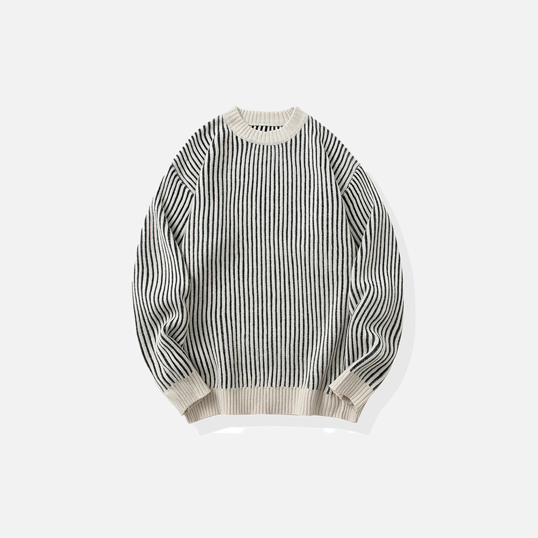 Pull d'hiver en maille douce à rayures verticales