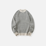 Winter Cozy Knit Vertical Striped Sweater