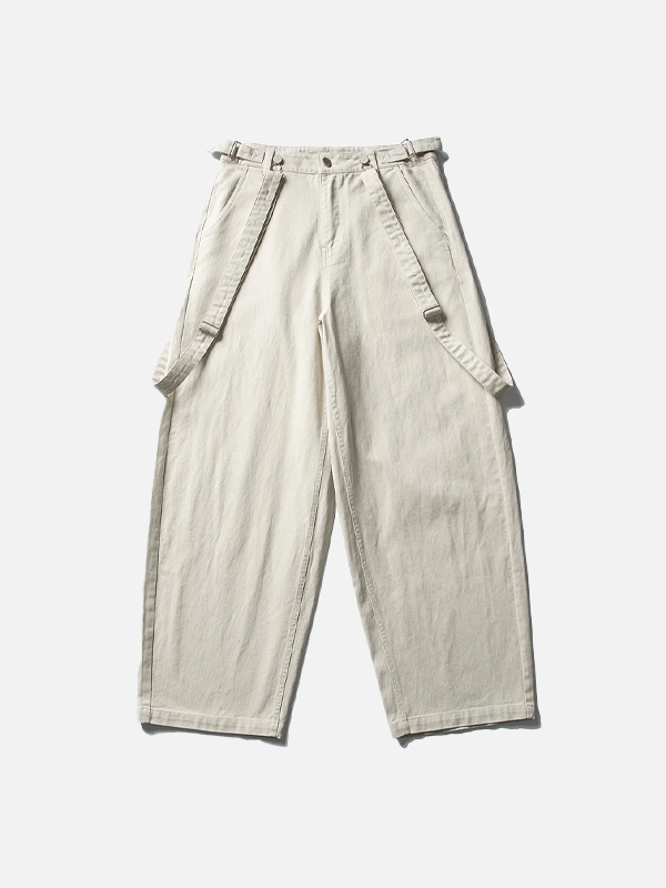 Y2K Jeans aus gewaschener Baumwolle mit abnehmbarem Gürtel