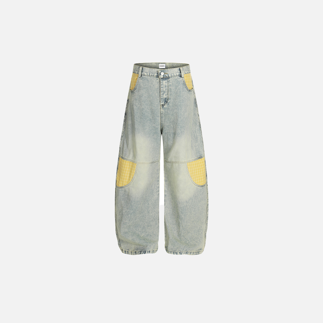 Y2K-Schmeichelhafte, gewaschene Jeans mit weitem Bein