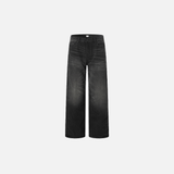 Schwarze Jeans im Used-Look mit lockerer Passform