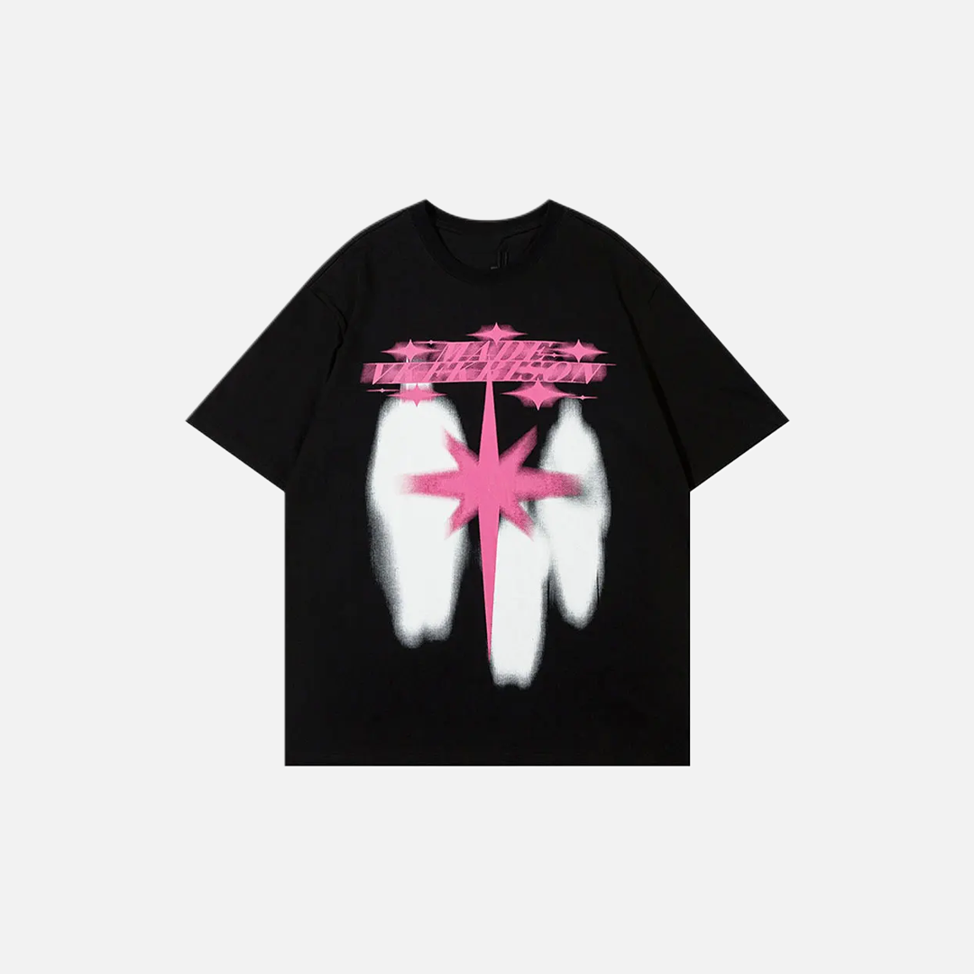 Breathable Shadow Graphic Print Punk Hip Hop T-Shirt