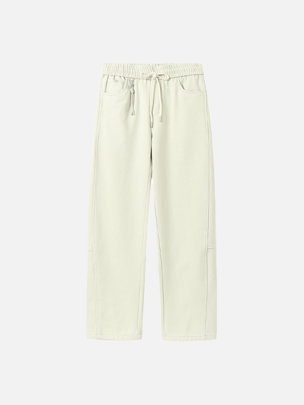 Functional Style Fleece Lined Straight Leg Pants