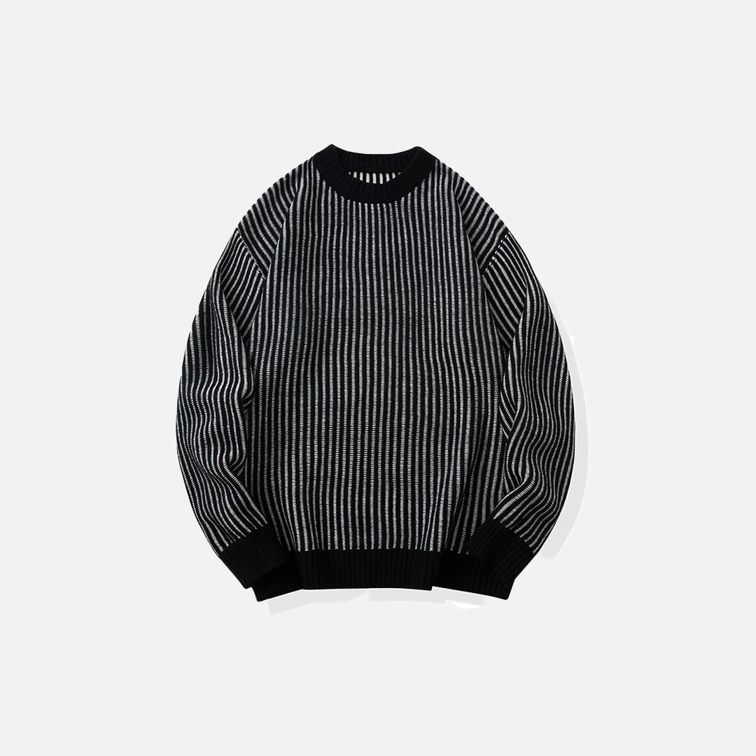 Pull d'hiver en maille douce à rayures verticales