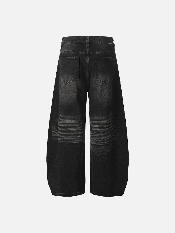 Gothic-Trendy-Distressed-Punk-Jeans mit lockerem, weitem Bein