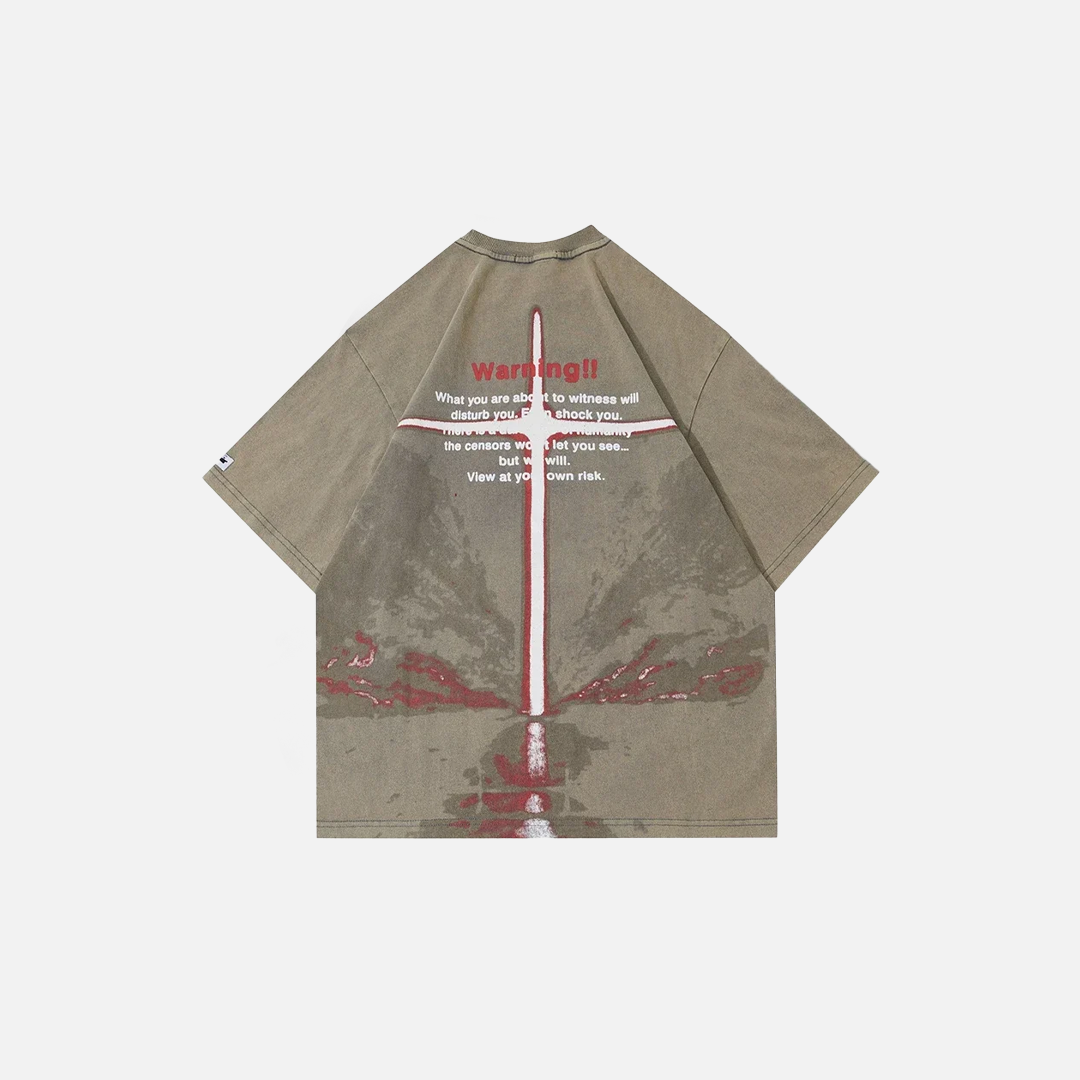 ヒップホップクロスレターグラフィックTシャツ
