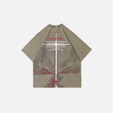 ヒップホップクロスレターグラフィックTシャツ