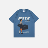 일본 한자 그래픽 루즈핏 티셔츠