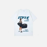 일본 한자 그래픽 루즈핏 티셔츠