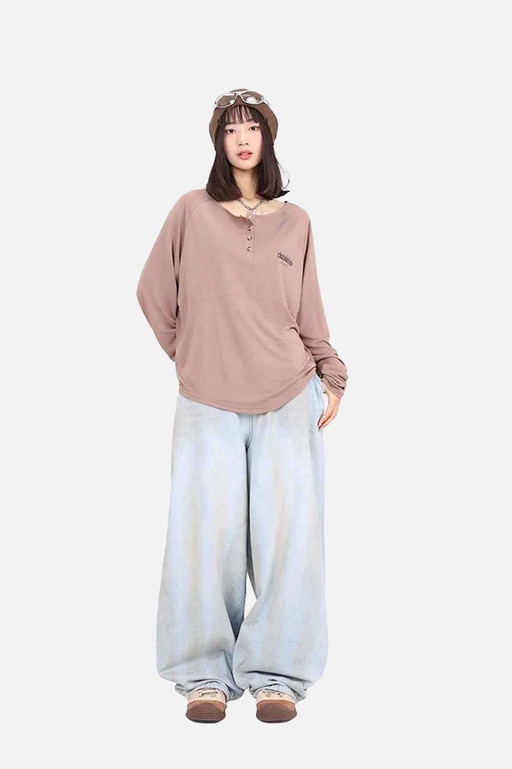 Vintage Light Blue Washed Hip Pants