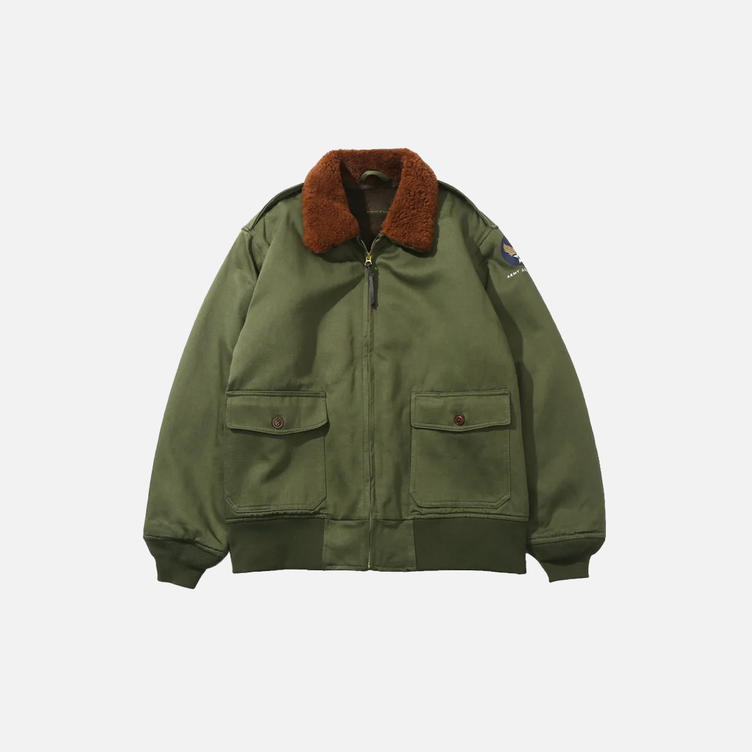 Y2K Luxus-Bomberjacke im Vintage-Stil mit Pelzkragen