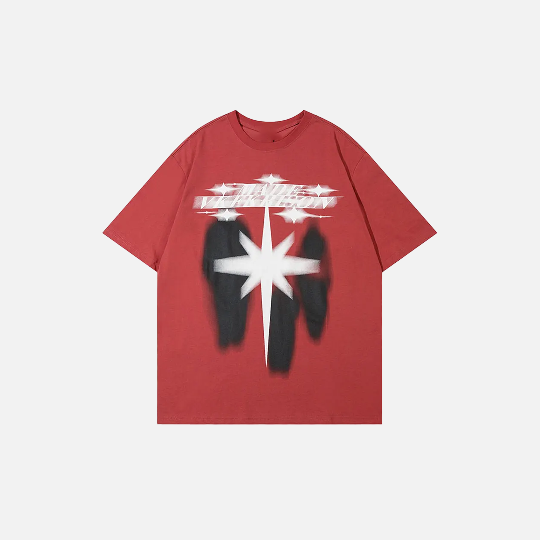 Breathable Shadow Graphic Print Punk Hip Hop T-Shirt