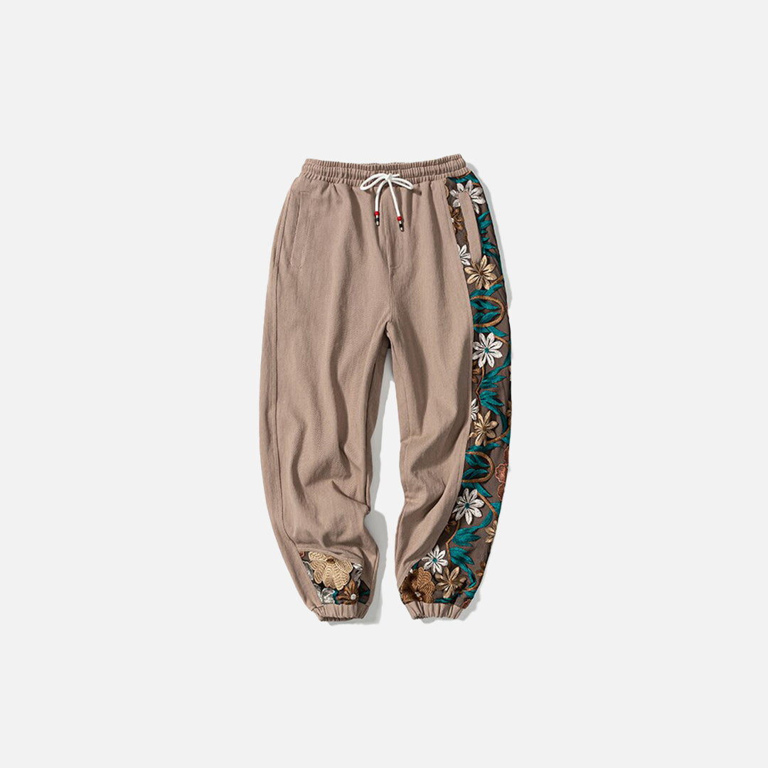 Jogginghose mit Blumenstickerei