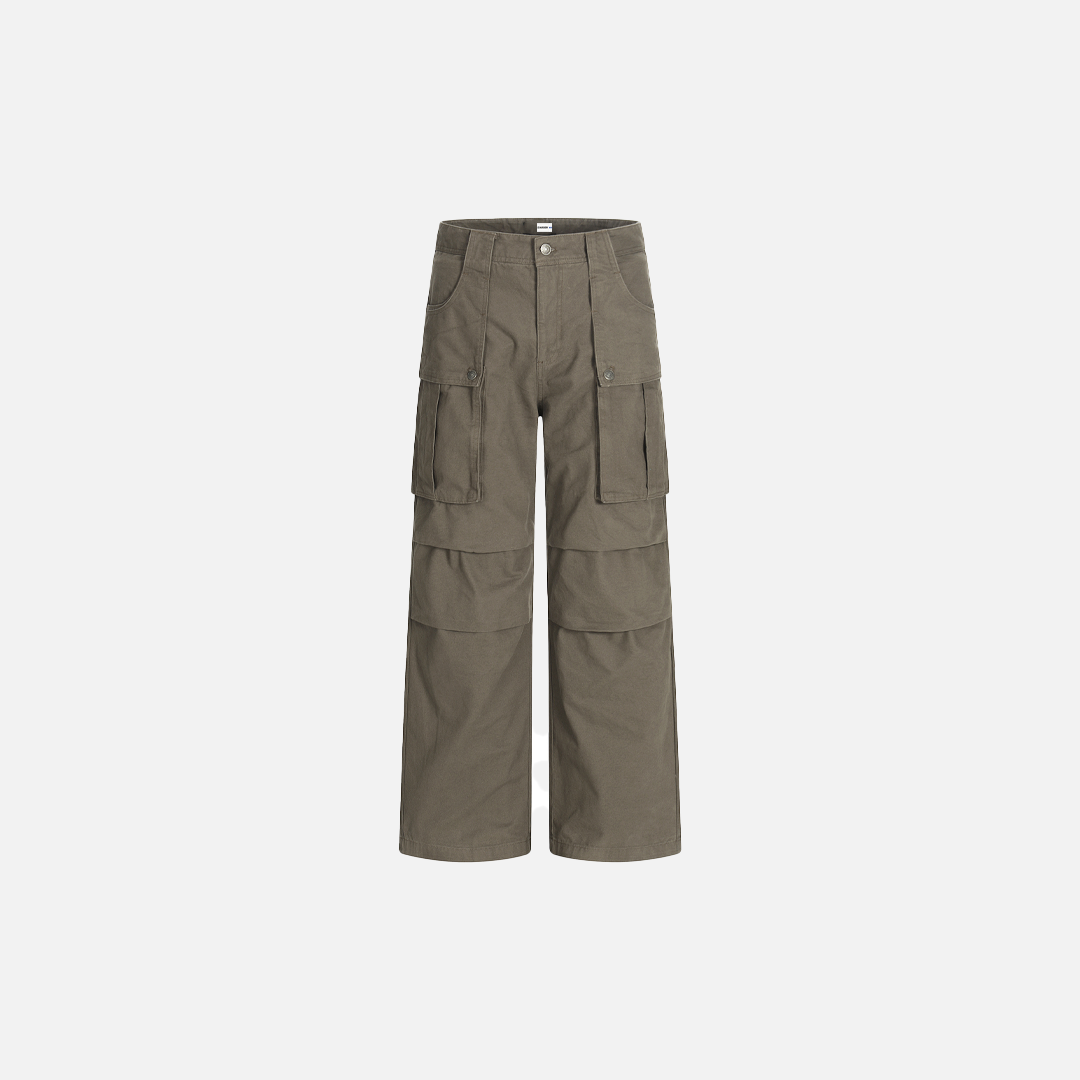 Versatile Loose-Fit Casual Solid Straight-Leg Cargo Pants