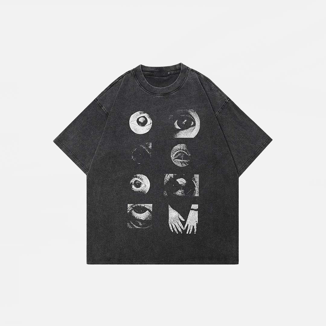 Black Graphic Eyes T-shirt