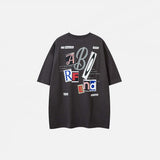 T-shirt à imprimé graphique et alphabet ample
