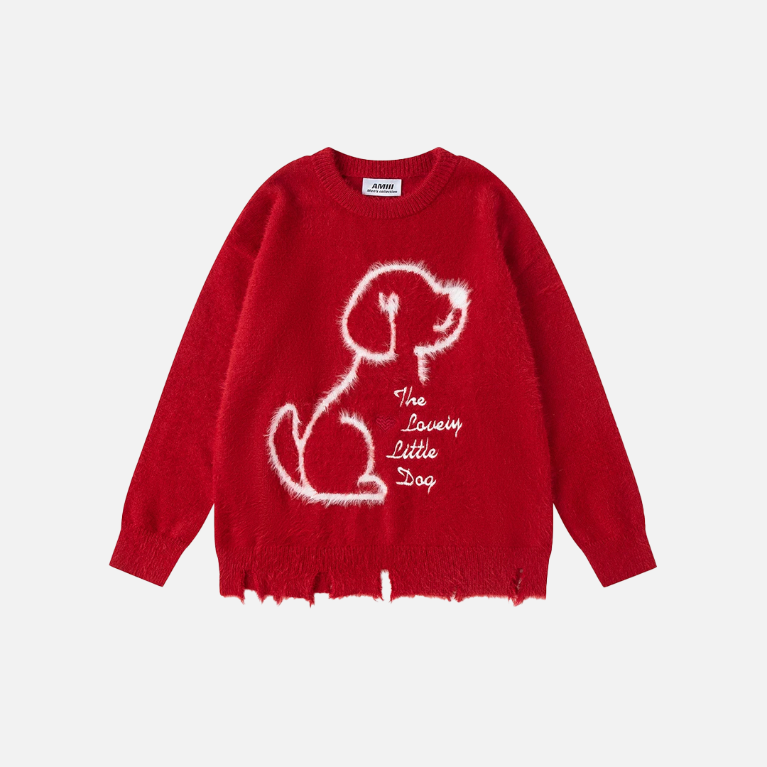 Pull en maille déchiré oversize pour femme