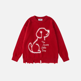 Pull en maille déchiré oversize pour femme