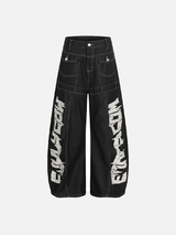 Split Design beschichtete Denim-Jeans