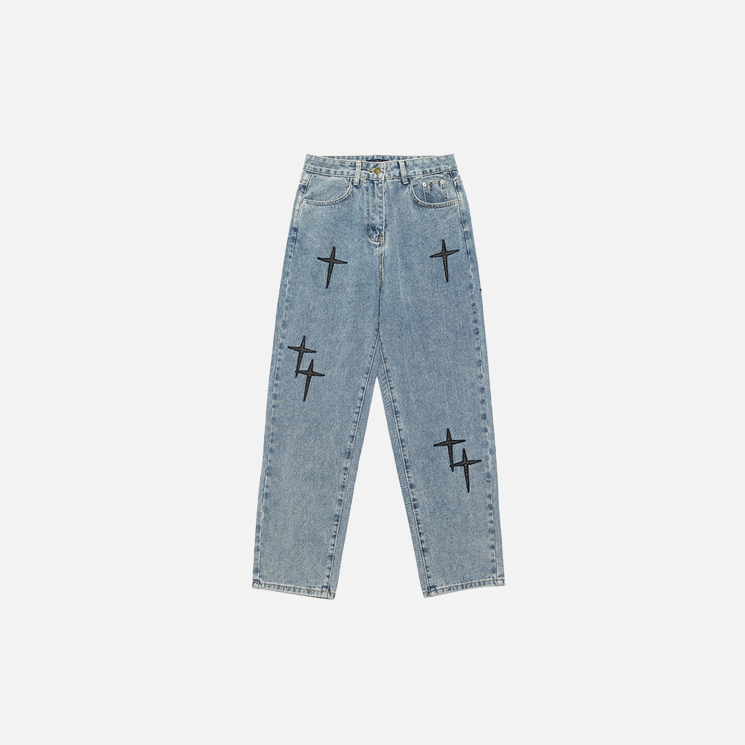 Jeans à étoiles amples