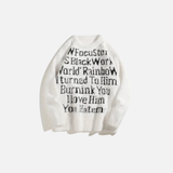 Pull douillet à col rond et imprimé lettres en maille