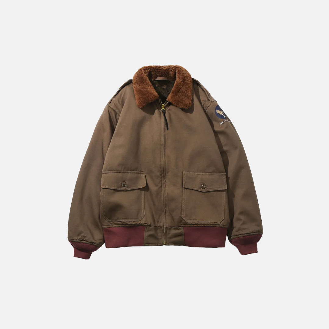 Y2K Luxus-Bomberjacke im Vintage-Stil mit Pelzkragen