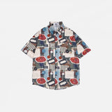 Chemise à manches courtes à patchwork graphique