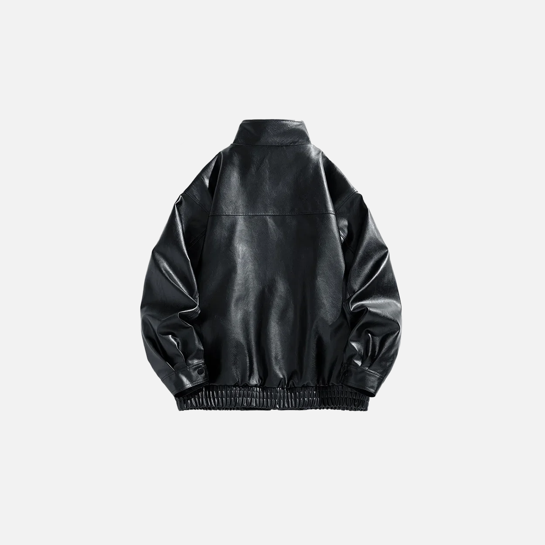 Retro-Motorradlederjacke