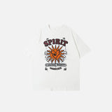 Gothic Loose Sun Spirit Grafik-T-Shirt