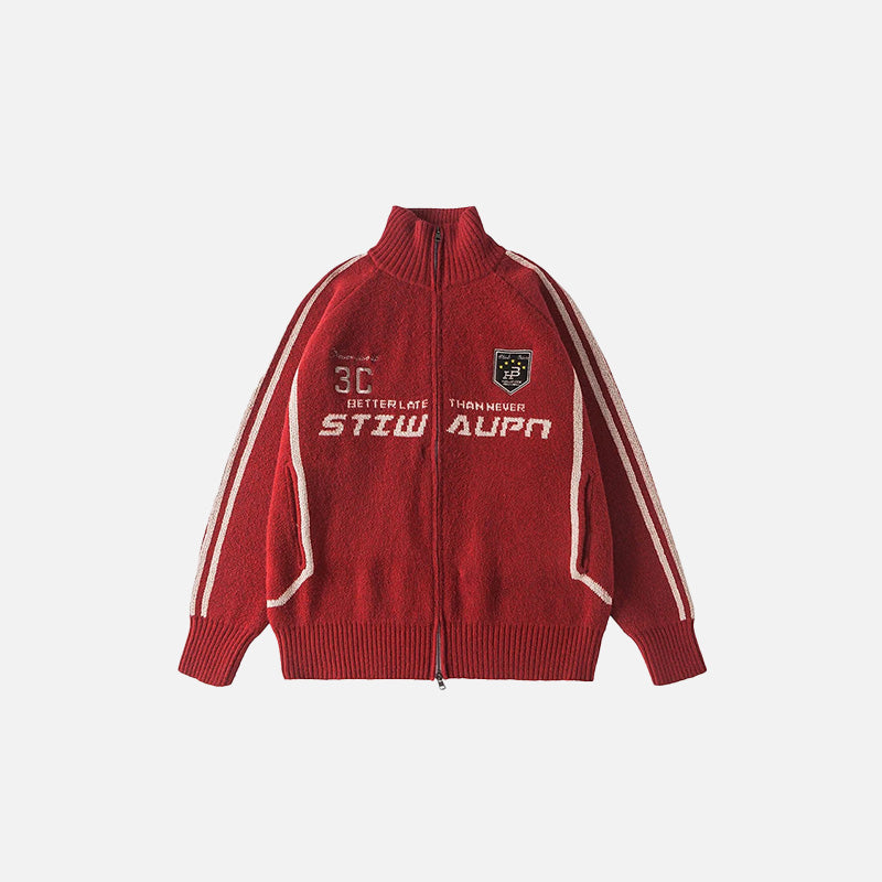 Retro-Sportpullover mit Reißverschluss