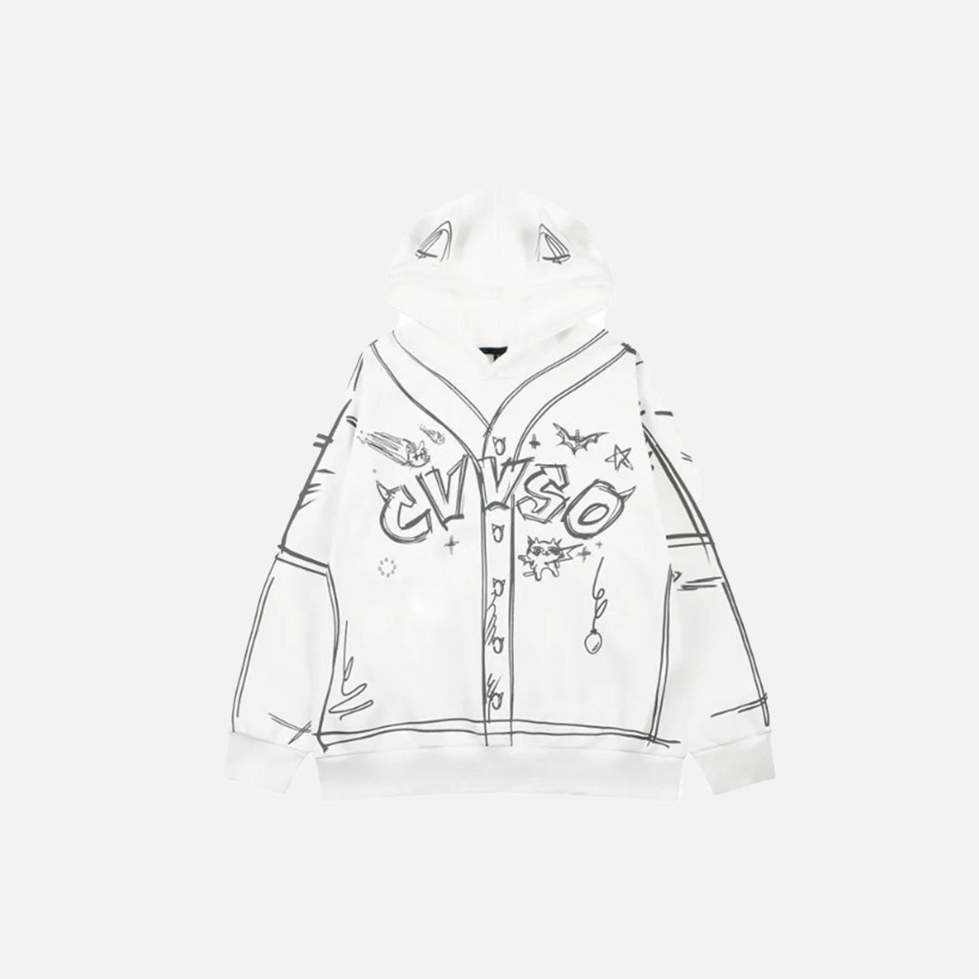 Charming Ear Tipped Horns Hoodie