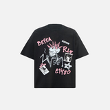 T-Shirt mit Raucher-Punk-Totenkopf-Grafik