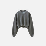 Sweat-shirt court en polaire pour femme