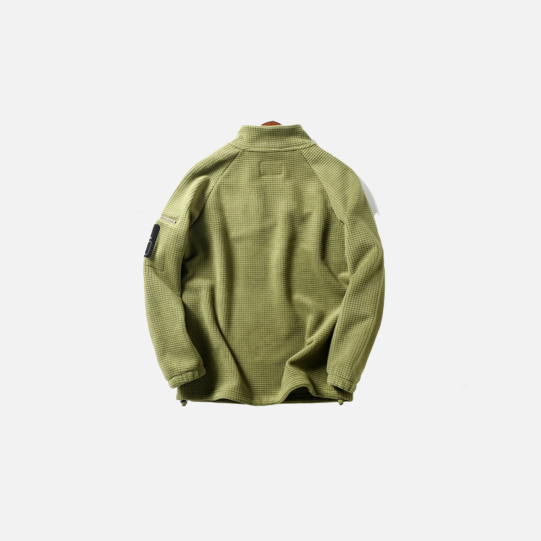 Warm Velvet Half Zipper Stand T-Shirt