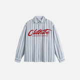 Müheloses Langarmshirt mit Y2K-Streifen und Buchstabenprint