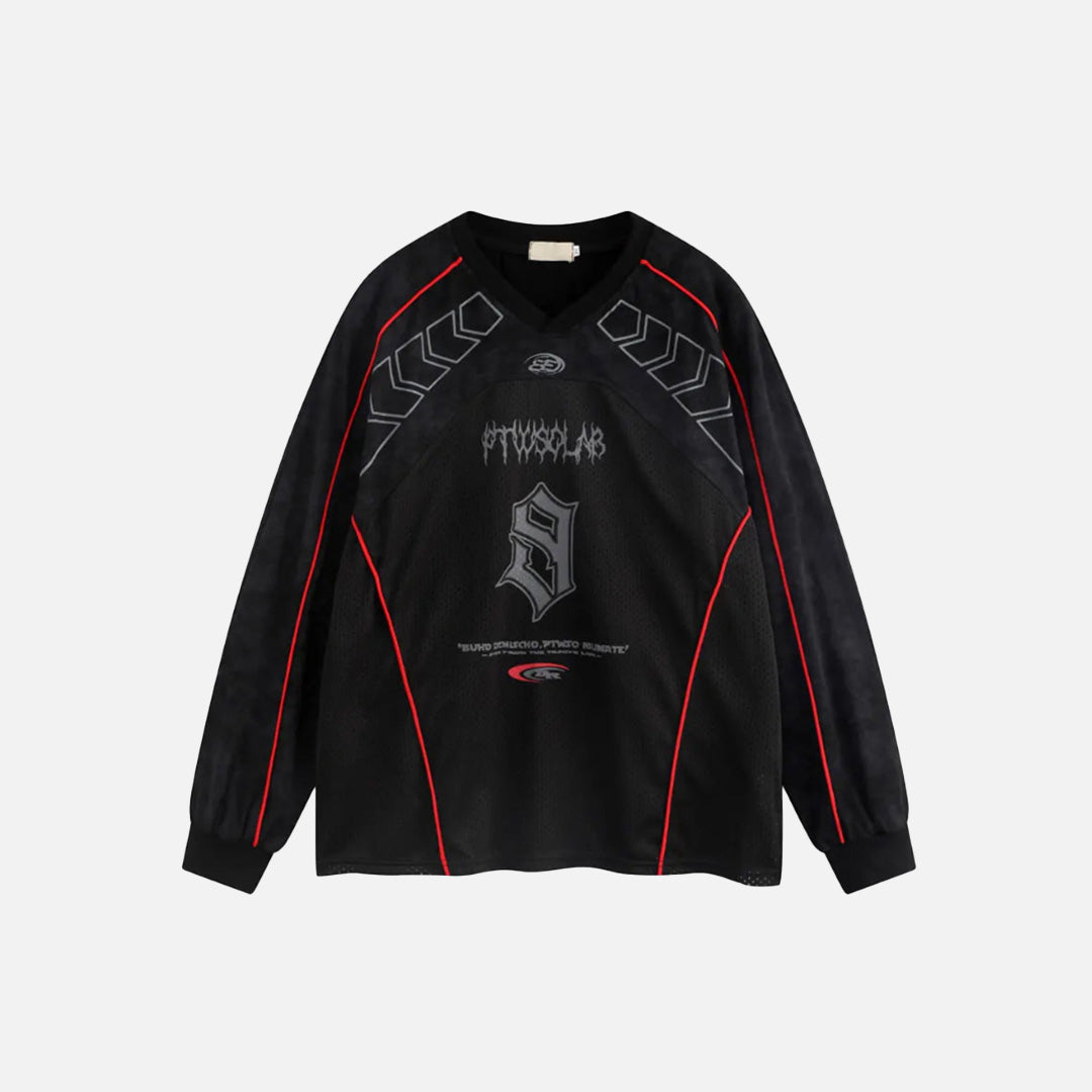 Geometric Pattern Long-Sleeve T-shirt