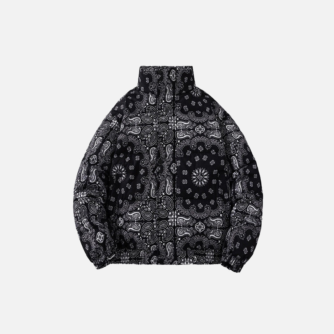 Patchwork Paisley Puffer Jacket