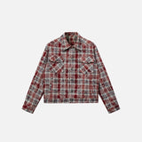 Loose Plaid Tie-Dye Jacket