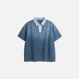 色あせウォッシュ加工ポロTシャツ