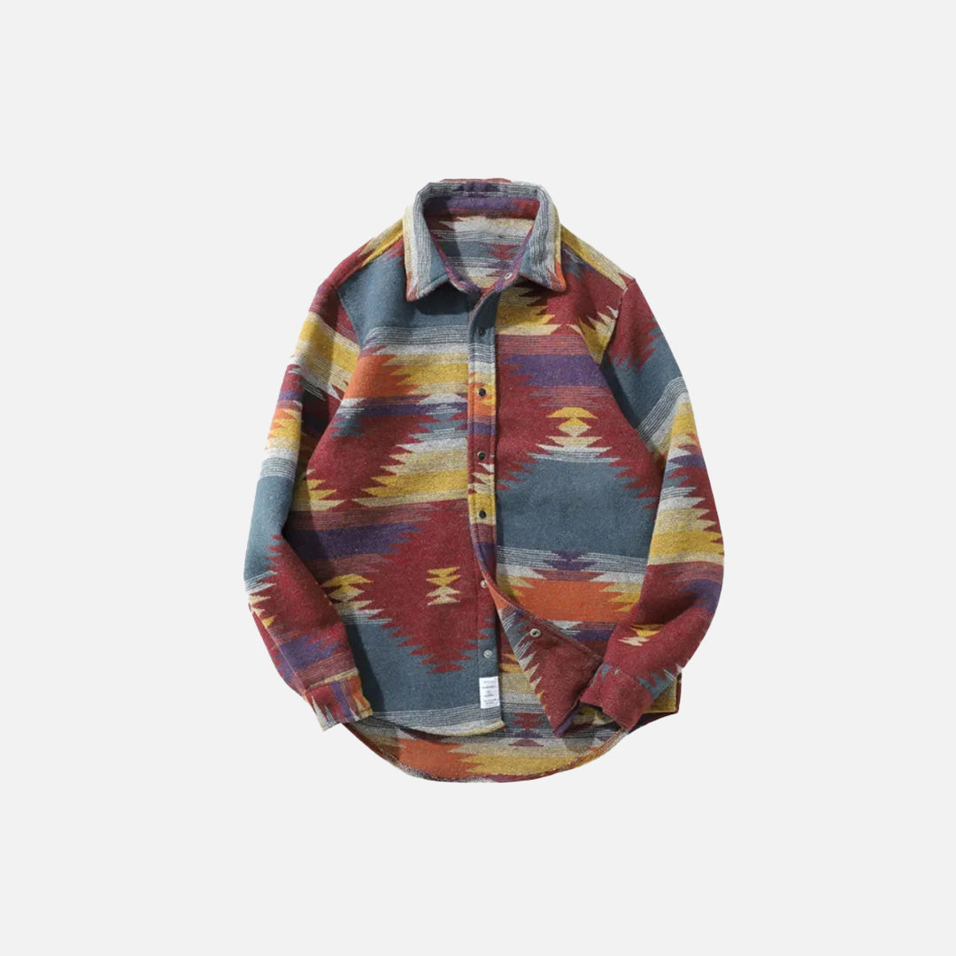 Patterned Button-Up Shirt