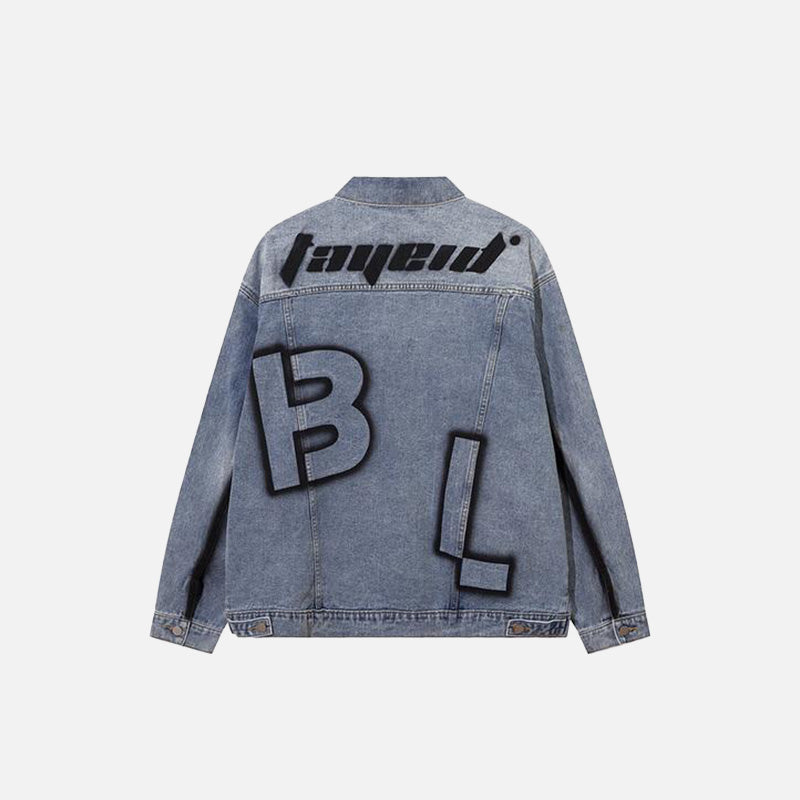 Retro Blue Washed Denim Jacket