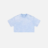 Kurzes, gewaschenes Damen-T-Shirt