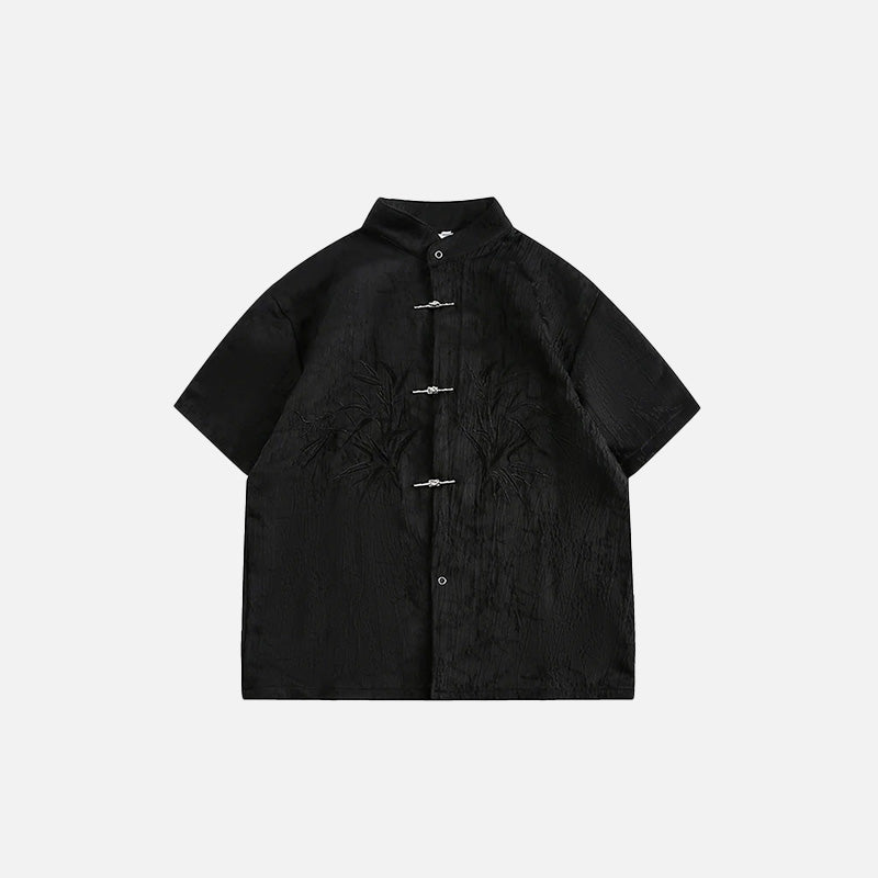 Chemise classique brodée mandarin